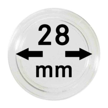 Box of 10x Leuchtturm protective coin capsules 28 mm