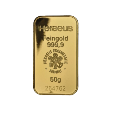 50 Grams gold bar various melters