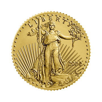 Gouden 1/10 troy ounce American Eagle munt 2022