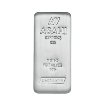 1 Kilogram zilver baar BTW-vrij Asahi  - opslag in Zurich