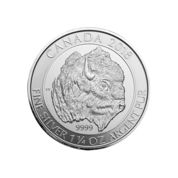 1.25 troy ounce zilveren munt Bison diverse jaargangen