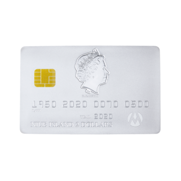 1,5 troy ounce zilveren credit card munt 2020