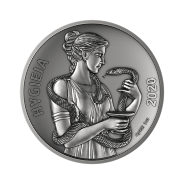 2 troy ounce zilveren munt Samoa Hygieia Piedfort - antieke afwerking 2020