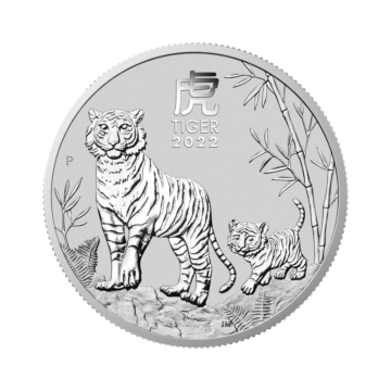 2 troy ounce zilveren munt Lunar 2022
