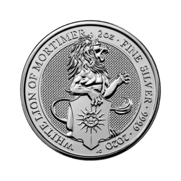 2 Troy ounce zilveren munt Queens Beasts White Lion 2020