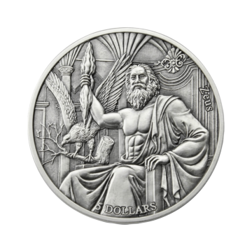 2 Troy ounce silver coin Zeus VS Leo 2021