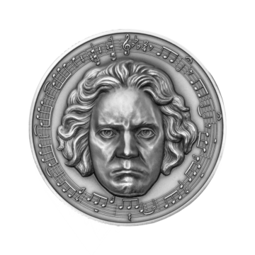 3 troy ounce zilveren munt Beethoven - antieke afwerking 2020
