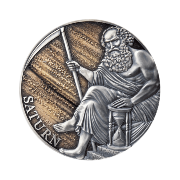 3 troy ounce zilveren munt Saturnus planeten en goden serie 2021