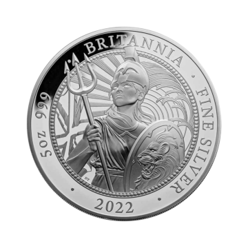 5 troy ounce zilveren munt Britannia 2022 Proof