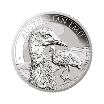 1 troy ounce zilveren munt Australian Emoe 2022