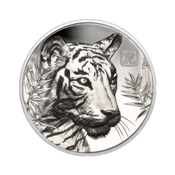 1 troy ounce silver coin Lunar tiger 2022 Proof