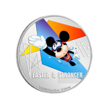 1 troy ounce zilveren munt Disney Mickey Mouse - Faster and Stronger 2020 Proof