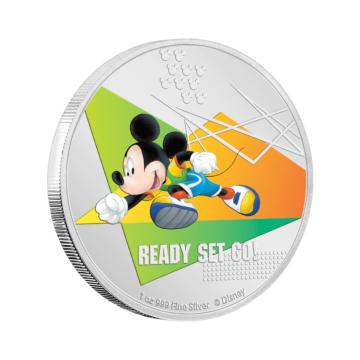 1 troy ounce zilveren munt Disney Mickey Mouse - ready set go proof 2020