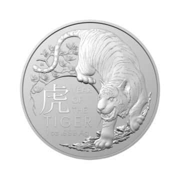 1 Troy ounce zilveren munt Lunar 2022 Proof jaar van de tijger