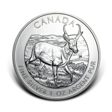 1 troy ounce zilveren Maple Leaf Antilope 2013