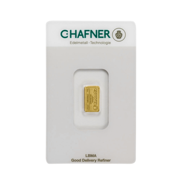 Gold bar 1 grams C. Hafner