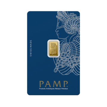 1 gram gold bar Pamp Suisse Fortuna