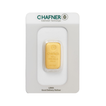 Gold bar 250 grams C. Hafner