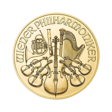 1/25 troy ounce gold Philharmoniker coin 2023 or 2024