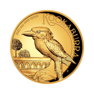 5 troy ounce gouden munt kookaburra proof 2022 