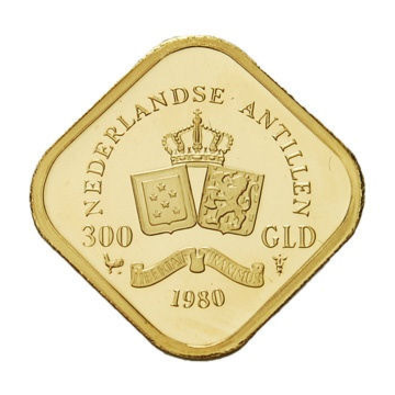 Gold coin 300 Gulden Netherlands Antilles (1980)