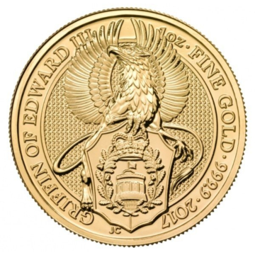 1 Troy ounce gouden munt Queens Beasts Griffin