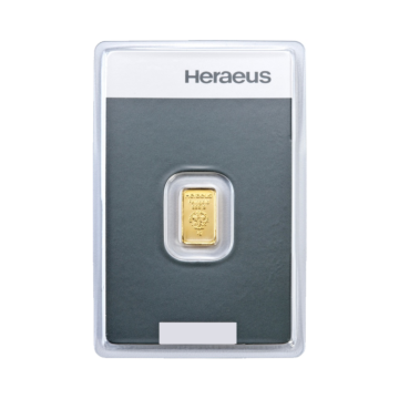 1 Gram gold bar Heraeus
