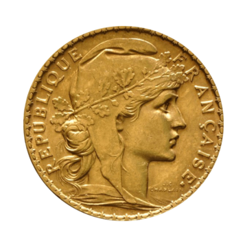 Golden 20 Franc Marianna and Rooster - various years