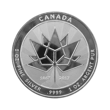 1 troy ounce silver 150 jaar Maple Leaf coin