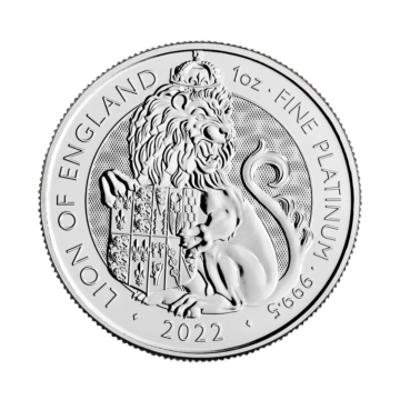 1 troy ounce platinum Tudor Beasts Lion 2022