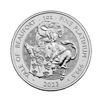 1 troy ounce platinum coin Tudor Beasts Yale of Beaufort 2023