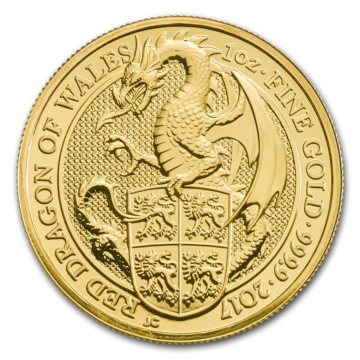 1 Troy ounce goud Queens Beasts 2017 The Dragon