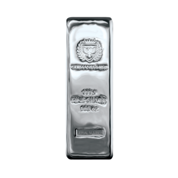 100 troy ounce silver bar Germania Mint