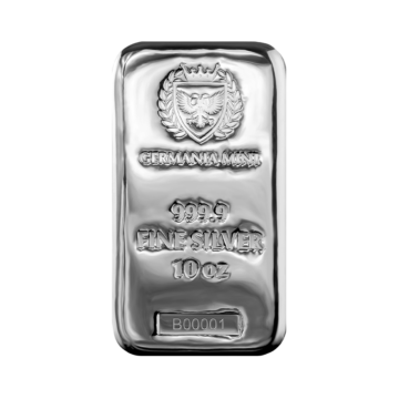 10 troy ounce silver bar Germania Mint