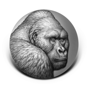 2 troy ounce silver coin Moutain Gorilla 2021