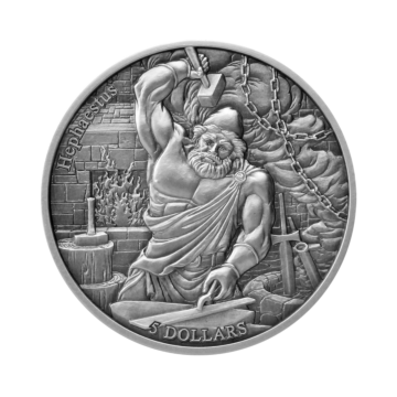 2 troy ounce silver coin the 12 olympians in the zodiac Hephaistos vs Libra