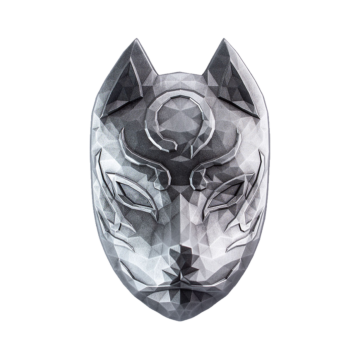 2 troy ounce silver Kitsune masker 2023 coin