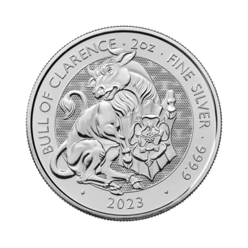2 troy ounce silver coin Tudor Beasts Bull of Clarence 2023
