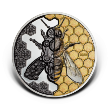 3 troy ounce silver coin clockwork evolution - mechanical bee 2020