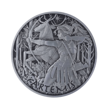 5 troy ounce silver coin Gods of Olympus Artemis 2023 antique finish