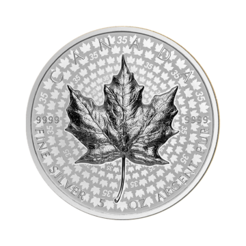 5 troy ounce silver Maple Leaf 2023 proof