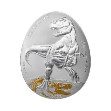1 troy ounce zilveren munt Dinosauriërs in Azië - Tarbosaurus