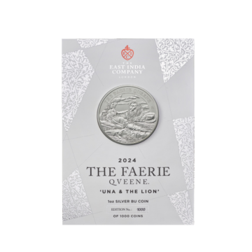 1 troy ounce zilveren munt St Helena Faerie Queene kaartversie - Una & Lion 2024