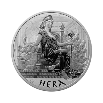1 troy ounce zilveren munt goden van Olympus Hera 2022