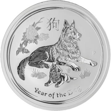 1 troy ounce zilveren Lunar munt 2018 - het jaar van de hond