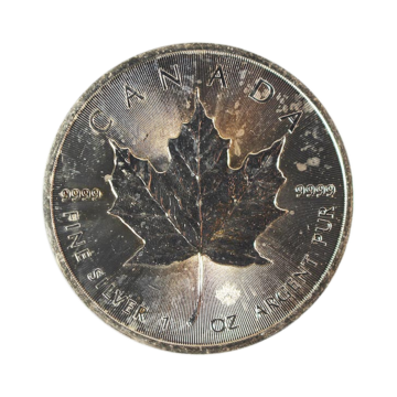 1 troy ounce zilver Maple Leaf munt circulated