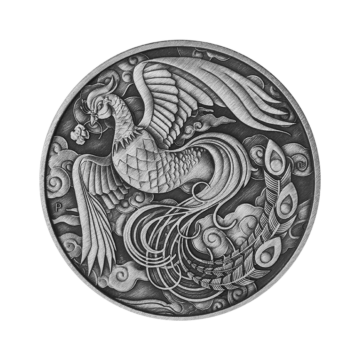 1 troy ounce zilveren munt Chinese Myths and Legends - Phoenix 2023 antieke afwerking