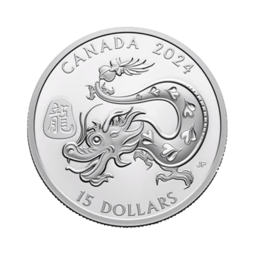 1 troy ounce zilveren  Jaar van de Draak munt 2024 Proof