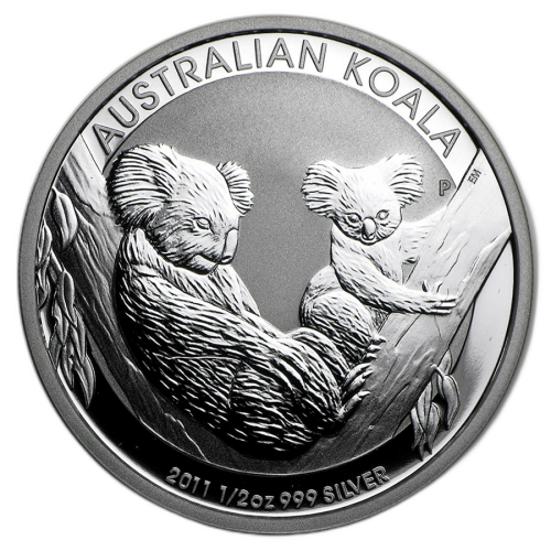1/2 troy ounce silver Koala coin 2011 front