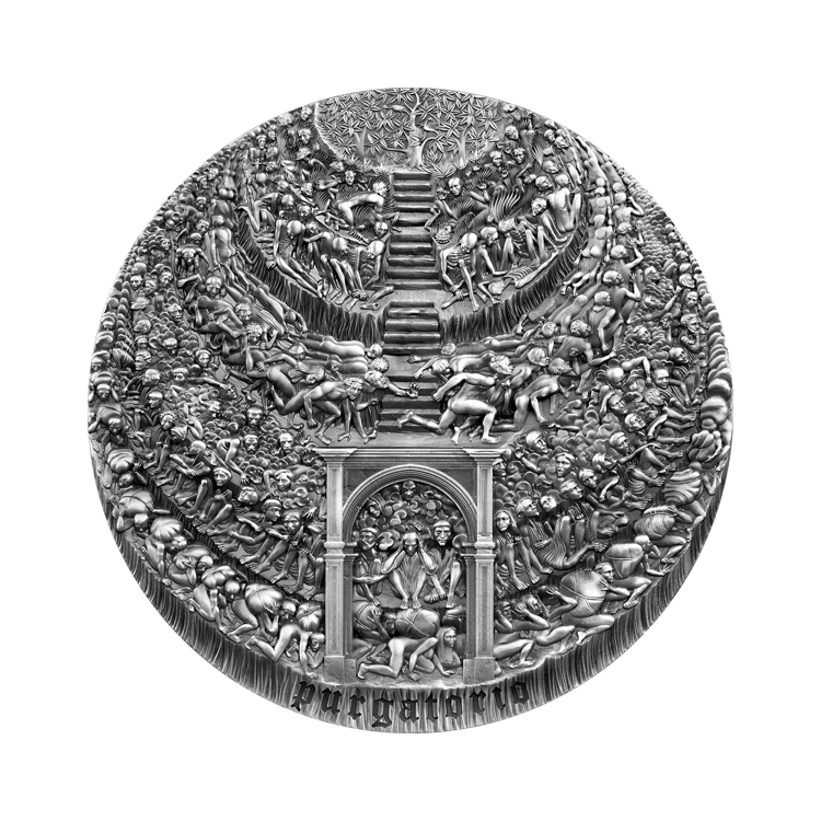 Anniversary 5 Oz Silver Coin Purgatorio The Divine Comedy 2021 front